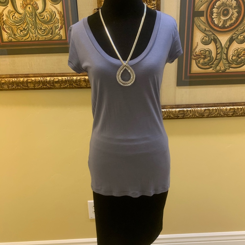 *** LOFT bluish gray tee top NWT size small